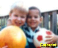 Simulation photograph: cataract