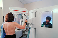 Picture of a mammogram procedure