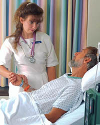 Picture of a female nurse with a patient
