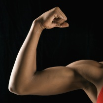 Photo of woman's muscular arm
