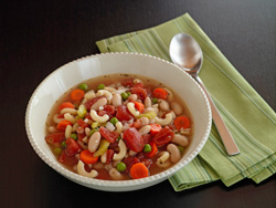 Bowl of minestrone soup