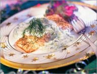 Simple salmon with dill sauce