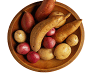 Bowl of various types of potatoes