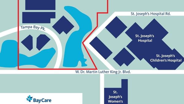 A map of the new academic corridor at BayCare