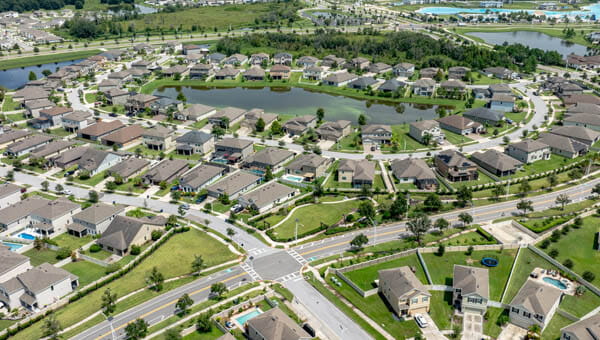 Aerial image of a Metro Development Group neighborhood