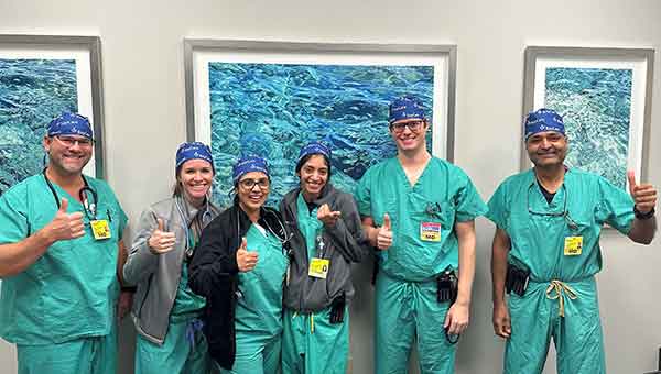 photo of six clinicians in scrubs for napa clinician day