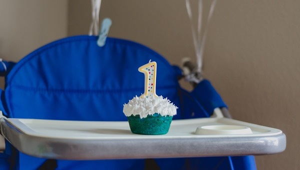Baby boy's first birthday party smash cupcake blue theme