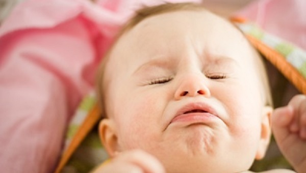 Baby sneezing allergy concept