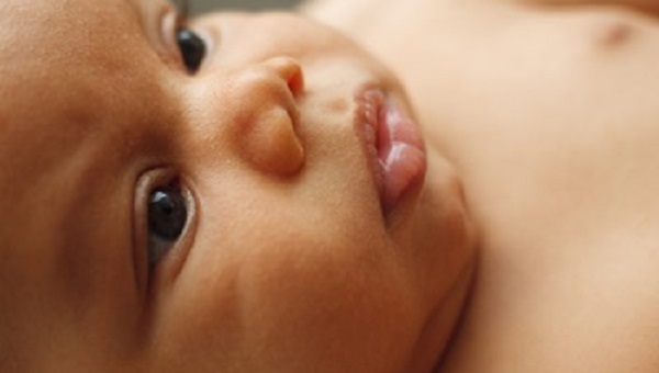 Closeup portrait of african newborn baby