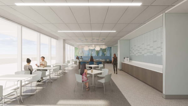 Rendering of Dining Area at BayCare Hospital Manatee