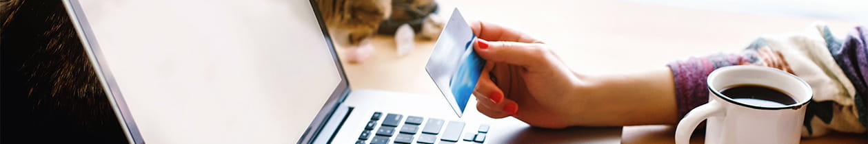 someone paying a bill on a laptop