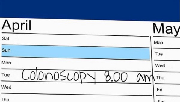colonoscopy appointment on calendar