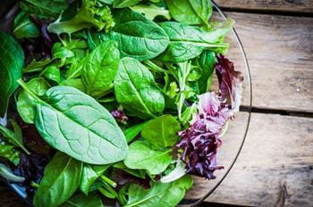 bowl of mixed greens