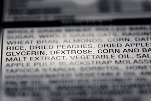 ingredients listed on nutrition label 