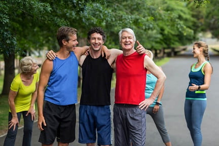 Diverse collection of runners training for an event