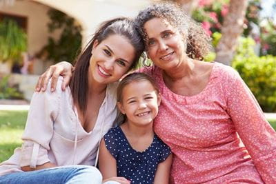 Three generations of women