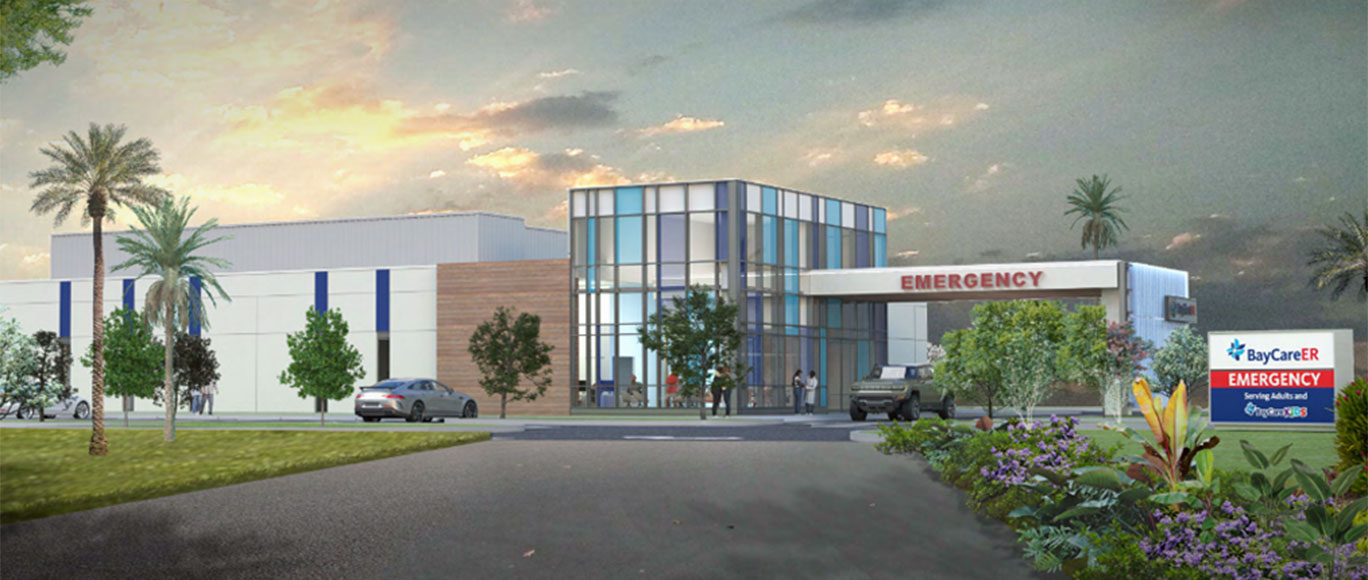 A rendering of the BayCareER Lakeland location