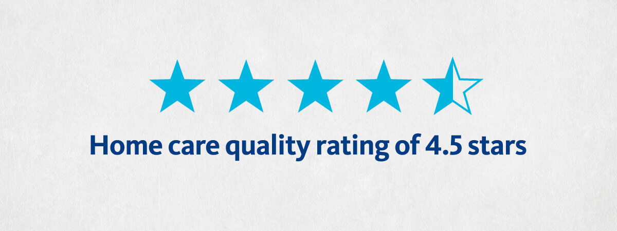 baycare homecare quality rating of four and a half out of five stars