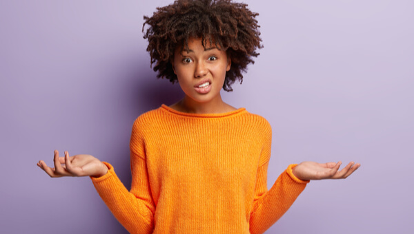 Woman who looks confused