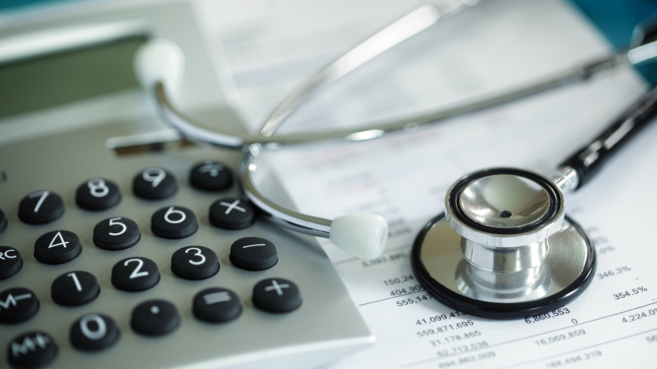calculator and stethoscope