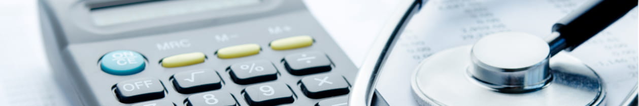 calculator and stethoscope