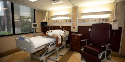 An inpatient room at BayCare Alliant Hospital.