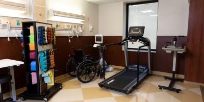 BayCare Alliant's on-site rehabilitation gym, featuring workout equipment.