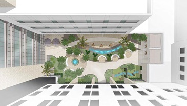 Mease Countryside New Tower View of Courtyard Rendering