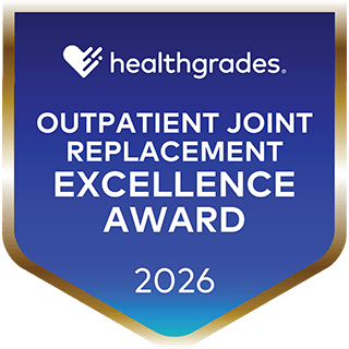 Healthgrades Outpatient Joint Replacement Excellence award 2026 badge