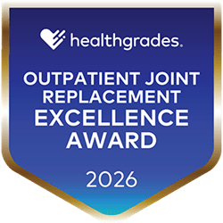 Healthgrades Outpatient Joint Replacement Excellence award 2026 badge