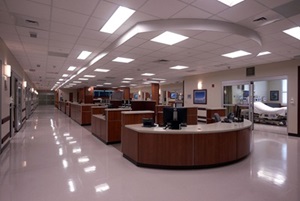 Interior photo of South Florida Baptist Hospital's ICU