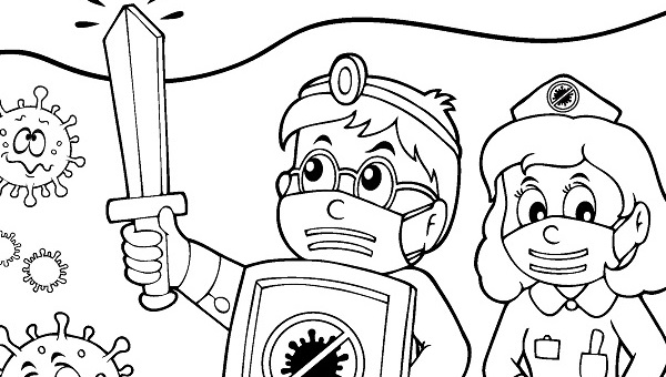 An image of the Health Care Heroes coloring sheet