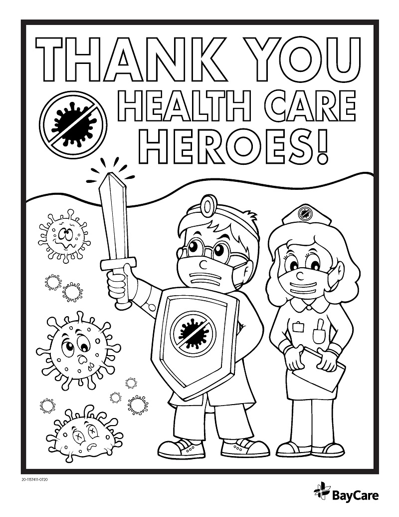 Image of Health Care Heroes coloring sheet