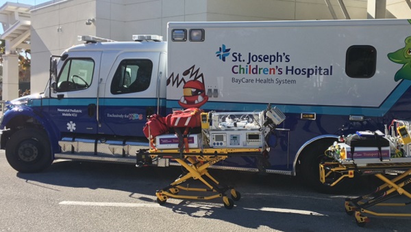 st joseph's childrens hospital ambulance with beds