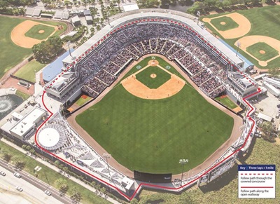 Aerial view of George Steinbrenner Field in Tampa