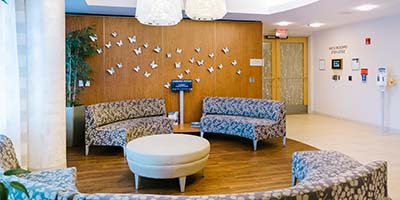 Our spacious waiting room for NICU families.