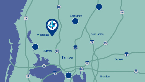 map that indicates Bay Care Walk In care locations