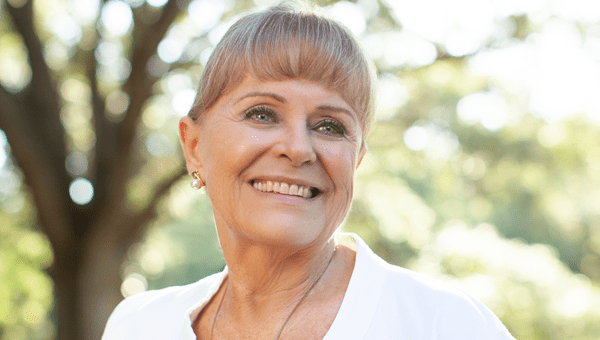 A closeup photo of Bernadette S. a BayCare Medicare Advantage Plan recipient