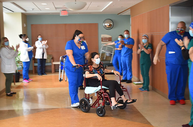St. Anthony’s Hospital Cheers for Discharge of COVID19
