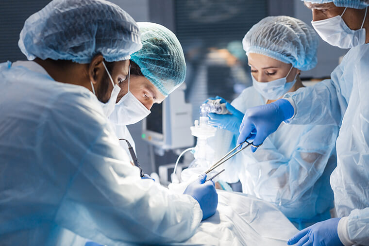 Surgeons in an operating room