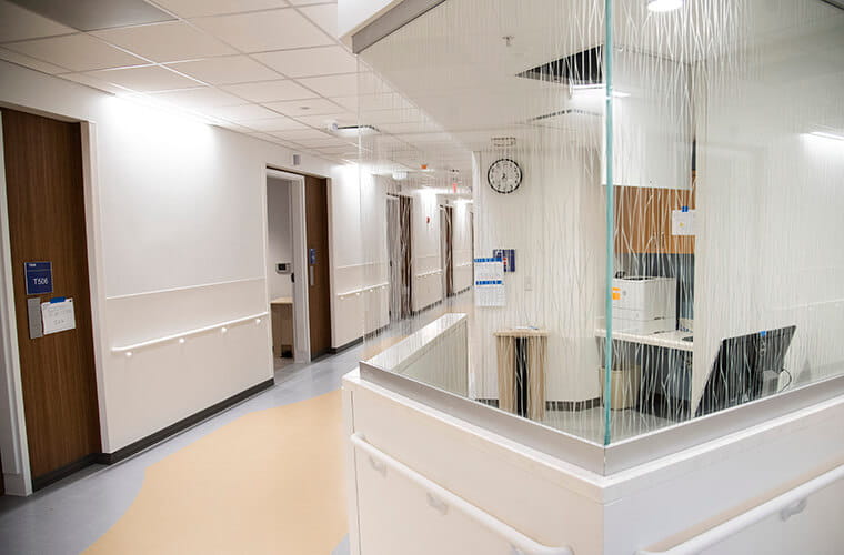 Nursing work station in new SJH tower