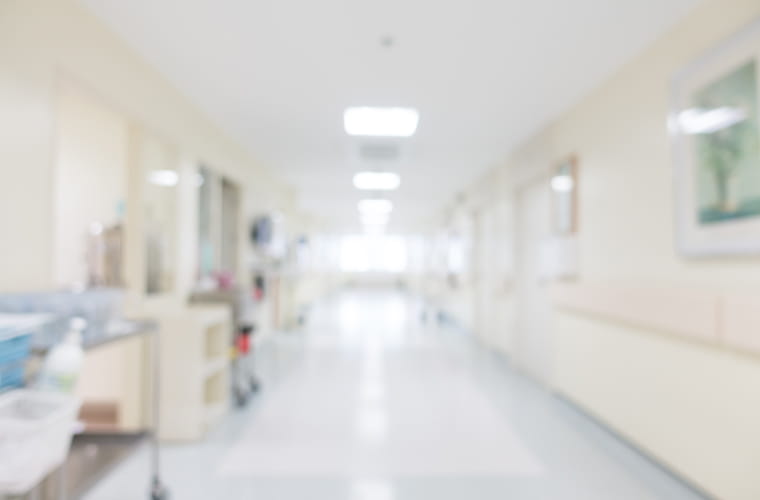 Interior hospital hallway