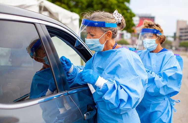 BayCare Nurses Work Front Lines of COVID-19 Test Site