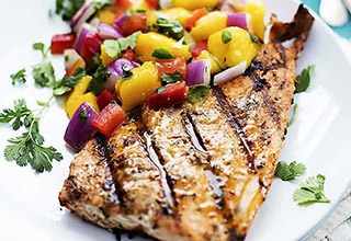 Grilled Salmon With Mango Salsa