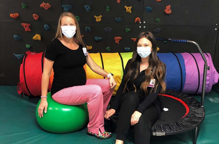 BayCare Kids Occupational therapists Hannah Lybarger and Carly Skonieczka at Mease Countryside Hospital's Specialty Center.