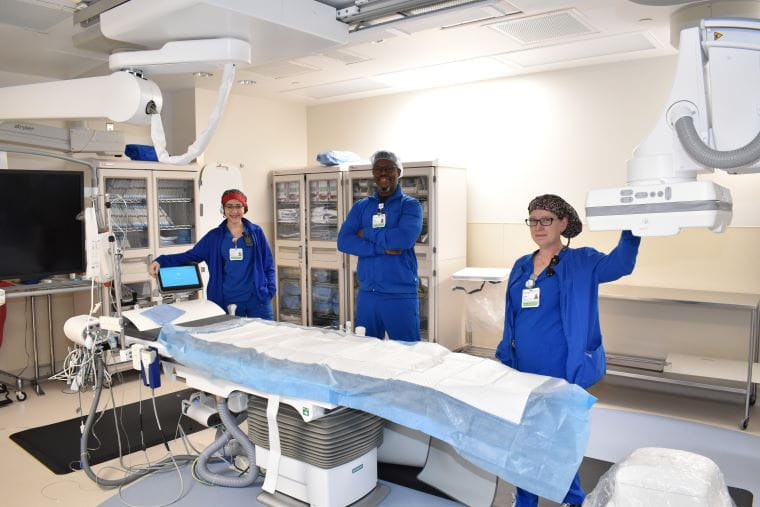 St. Joseph’s Hospital-South team members in the hospital’s new cath lab