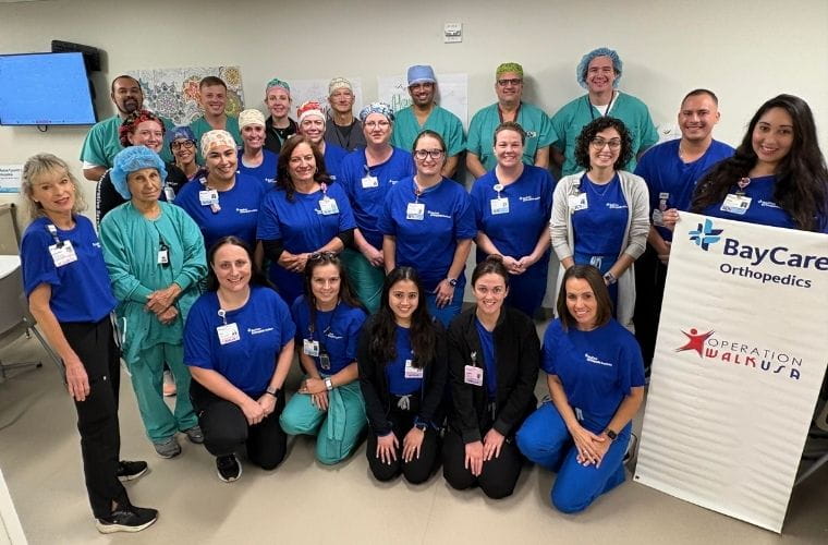 BayCare physicians and team members participating in Operation Walk.