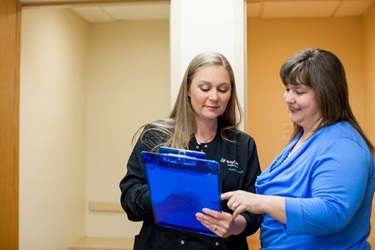 health care professional share test results with a patient