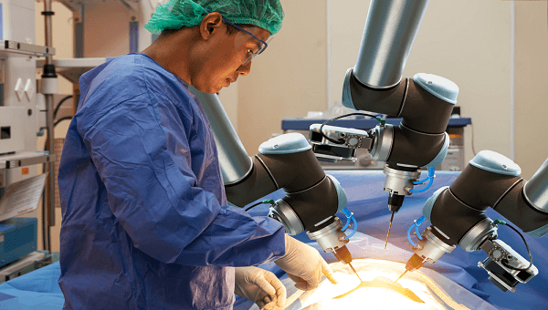 Robotic Surgeon Performing a Procedure