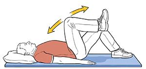 An illustration of a person doing an abdominal lift